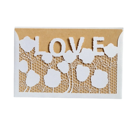 Elegant Laser Cut Wedding Invitation Card Rose Hollow Design Pearl Paper LOVE Greeting Card For Valentine Day Party Invitation