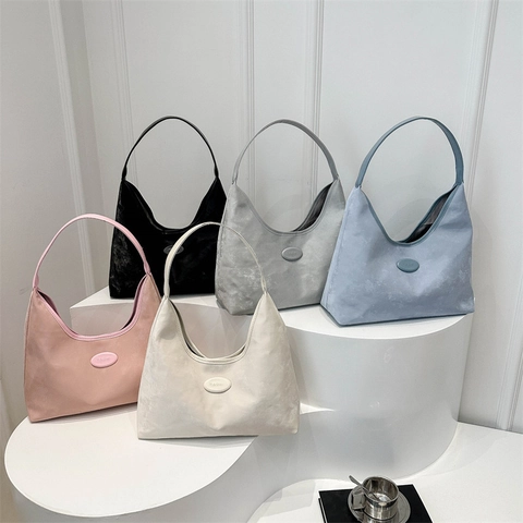 Bolso de Hombro Hobo de Cuero PU para Mujer de Gran Capacidad Textura Mate Color Sólido Bolso Tote de Moda para Viaje Diario