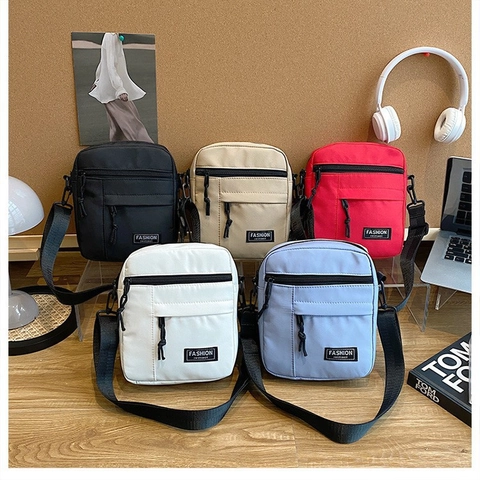 Donna Minimalista Urbano Mini Borsa a Spalla Tessuto Composito Borsa a Tracolla Quadrato Verticale Borsa Con Cerniera Multi Tasche Casual Viaggio Borsa Porta Cellulare