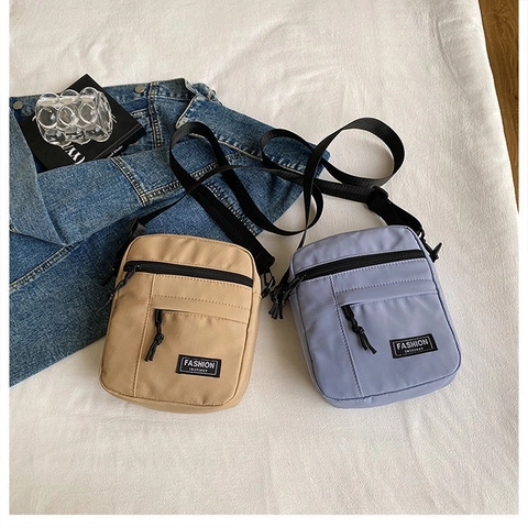 Donna Minimalista Urbano Mini Borsa a Spalla Tessuto Composito Borsa a Tracolla Quadrato Verticale Borsa Con Cerniera Multi Tasche Casual Viaggio Borsa Porta Cellulare