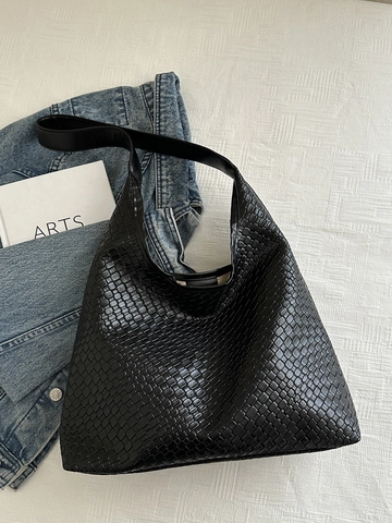 Damen Retro Gewebte PU Leder Große Kapazität Umhängetasche Mode Weben Hobo Tasche Und Beutel Täglich Messenger Tasche Reisen Handtaschen