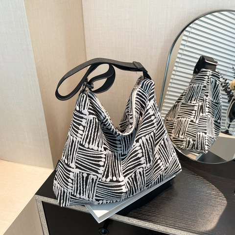 Bolso Tote de Cuero PU con Patrón Geométrico Gran Capacidad Bolso de Hombro para Mujer Trabajo Casual Moda