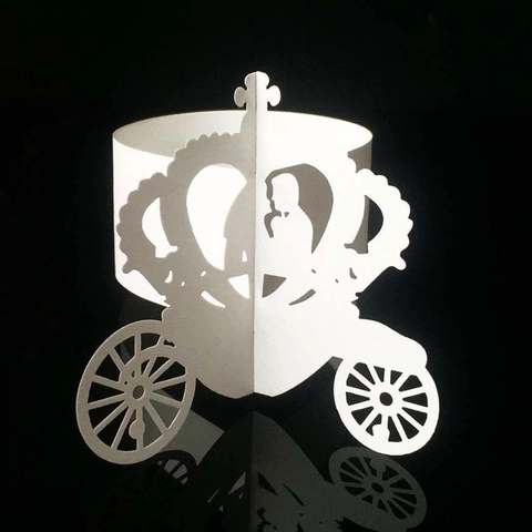 Laser Cut Pumpkin Carriage Napkin Rings Elegant Pearlescent Paper Napkin Holders For Wedding Banquet Party Dinner Table Decoration