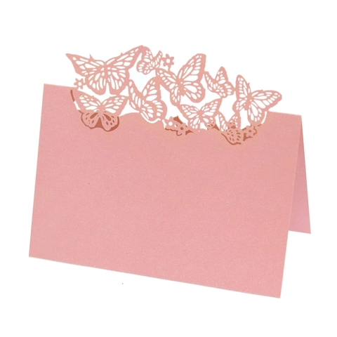 Marque-places en Papier Perlé Papillon Découpé au Laser pour Décoration Table Mariage Banquet Cartes Nom Cœur Articles de Fête