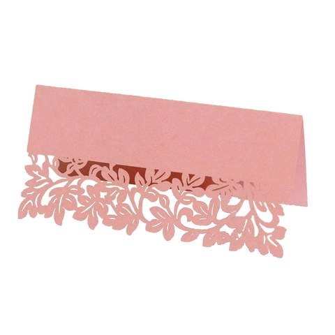 Laser Cut Hollow Leaf Pearlescent Paper Place Cards For Wedding Banquet Party Table Decoration Name Sign In Table Cards
