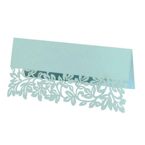 Tarjetas de Mesa de Papel Perlado Calado Láser con Diseño de Hoja Estilo Tienda Tarjetas de Nombre para Boda Banquete Fiesta Decoración