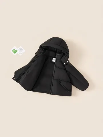 Doudoune à Capuche d'Hiver pour Filles Imperméable Coupe-vent en Duvet de Canard Blanc Manteau Rembourré pour Enfants