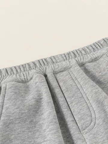 Boys Fleece Lined Cargo Sweatpants Thick Warm Cotton Blend Joggers Soft Casual Sporty Winter Trousers For Kids Youth