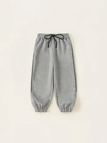 Pantaloni Sportivi da Ragazzo in Cotone Casual Stampa Lettere Vita Elastica con Coulisse Polsini a Costine Pantaloni per Bambini Ragazzi