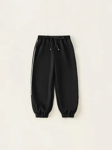 Pantaloni Sportivi da Ragazzo in Cotone Casual Stampa Lettere Vita Elastica con Coulisse Polsini a Costine Pantaloni per Bambini Ragazzi
