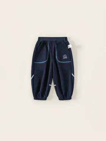 Pantalon de Jogging Décontracté pour Garçons en Coton Avec Bandes Réfléchissantes de Sécurité Taille Élastique Bleu Marine