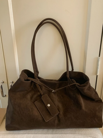 Borsa Tote in Pelle PU di Grande Capacità Retro in Stile Coreano Per Donna Borsa a Tracolla Minimalista Urbana Con Borsellino