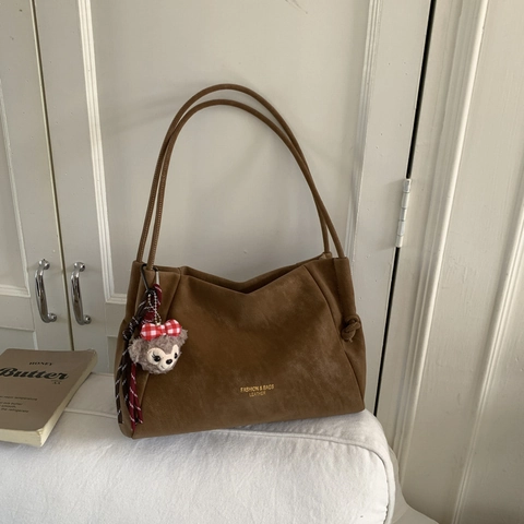 Sac à Épaule en Cuir PU pour Femmes Grande Capacité Sac Cabas Rétro Minimaliste Pour Trajet Quotidien Décontracté Sans Pendentif
