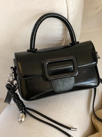 Vintage PU Leather Small Square Bag Retro Large Buckle Handbag Versatile Crossbody Shoulder Bag For Women 2025 Winter