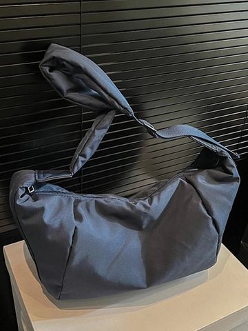 Women Large Capacity Padded Shoulder Bag Solid Color Casual Dumpling Crossbody Bag Puffer Fabric Hobo Bag For Daily Use
