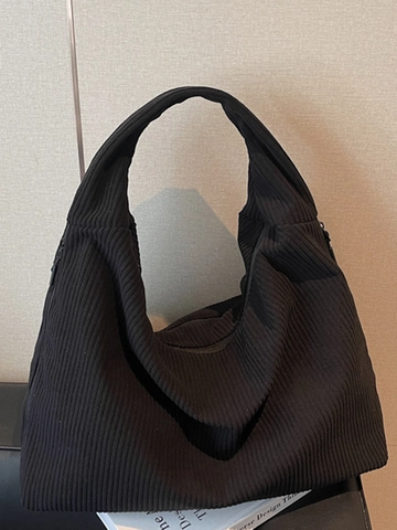 Damen Cord Tragetasche Große Kapazität Minimalistisch Koreanischer Stil Hobo Bag Lässige Pendler Schultertasche Weiche Retro Tasche