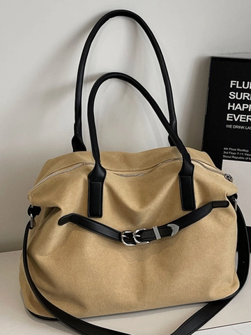 Damen Große Kapazität Segeltuch Tragetasche Minimalistisch Pendeln Handtasche Retro Schulter Umhängetasche Für Reise Alltag