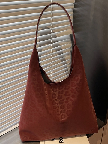 Borsa Tote Retro con Stampa Leopardata e Pochette in Pelle PU Grande Capacità Borsa a Spalla Hobo per Donna Moda Pendolare