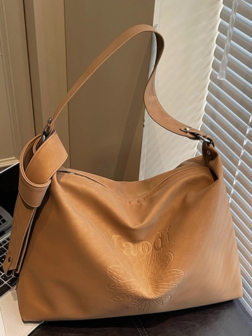 Damen Samt Einkaufstasche Mit Großer Kapazität Blumen Buchstaben Geprägt Geknoteter Riemen Schultertasche Retro Lässig