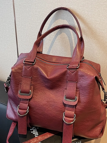 Bolso Tote Retro para Mujer de Gran Capacidad de Cuero PU de Color Sólido Bolso de Mano Suave Bolso de Hombro Versátil para Diario