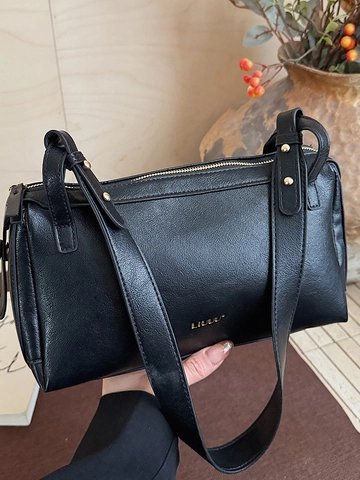French Vintage Women Underarm Bag PU Leather Shoulder Bag For Commute Elegant Solid Color Baguette Bag Handbag Purses