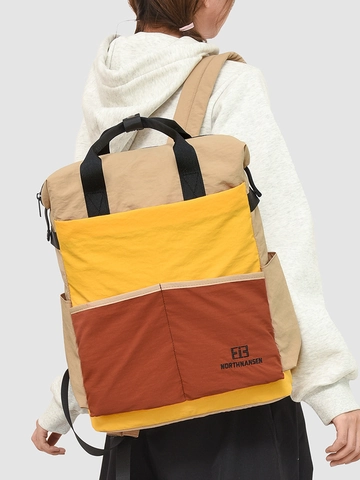Trendy Color Block Nylon Backpack For Women Large Capacity Waterproof Travel Rucksack Fashion Casual School Bag Handbag