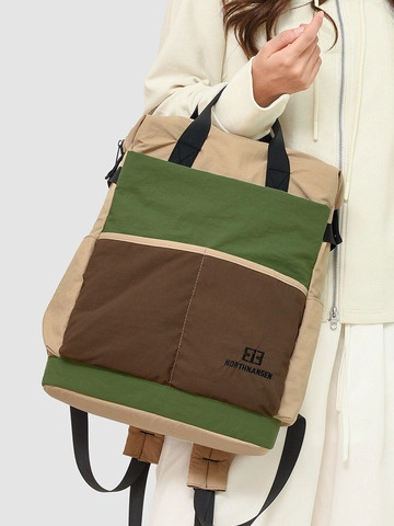 Trendy Color Block Nylon Backpack For Women Large Capacity Waterproof Travel Rucksack Fashion Casual School Bag Handbag
