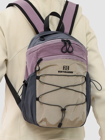 Mochila de Senderismo de Nailon Ligera de Bloque de Color al Aire Libre Impermeable para Viaje Con Cordón Elástico para Mujer Estudiantes