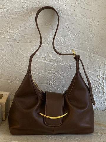 Damen Minimalistisch PU-Leder Hobo Tasche Retro Crescent Metallschnalle Umhängetasche Große Kapazität Urban Casual Daily Crossbody Bag