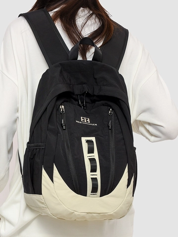 Mochila de Moda de Tela Oxford Impermeable con Bloques de Color para Mujer Bolso Escolar Casual Viaje Estudiantes