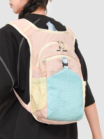 Mochila de Viaje de Gran Capacidad para Mujer al Aire Libre Color de Contraste Impermeable Nylon Mochila de Ciclismo para Acampar Fitness Bolsa Casual