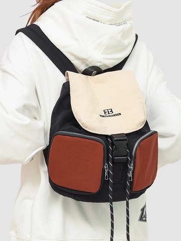Große Kapazität Farbblock Rucksack Für Damen Wasserdicht Nylon Schultasche Mit Kontrastklappe Mode Lässig Daypack