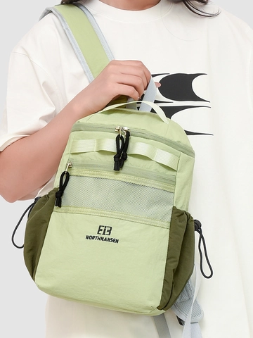 Mochila de Nailon Ligera Impermeable para Mujer Bolsa de Viaje Senderismo al Aire Libre Bloque de Color Tendencia Callejera