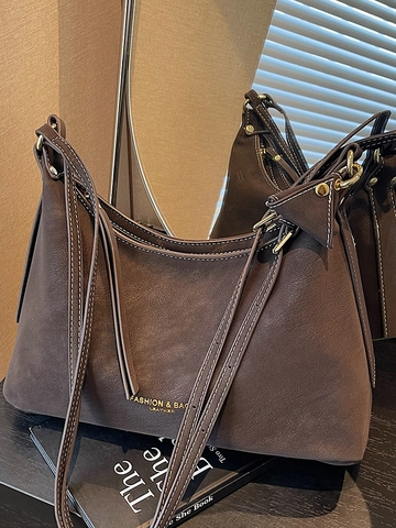 Borsa a Spalla da Donna in Pelle PU Vintage Urban Simple Cuciture a Contrasto Borsa Tote Grande Capacità Borsa a Mano Pendolare