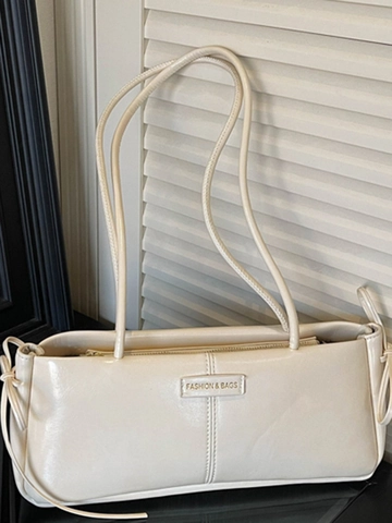 Borsa Sottobraccio in Pelle PU Vintage per Donna Borsa a Tracolla Minimalista con Cerniera e Fiocco Moda Pendolare