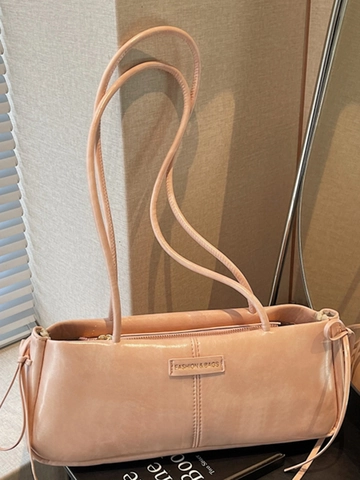 Borsa Sottobraccio in Pelle PU Vintage per Donna Borsa a Tracolla Minimalista con Cerniera e Fiocco Moda Pendolare
