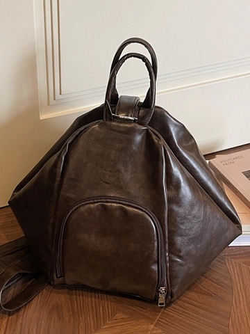 Bolso de Mano Plisado de Cuero PU de Gran Capacidad para Mujer Estilo Coreano Minimalista Mochila de Hombro Multifuncional Bolso Diario
