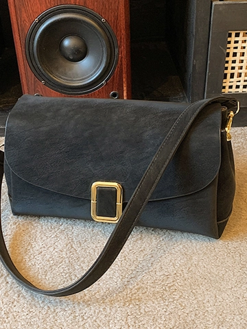 Urban Minimalist PU Leather Small Square Bag For Women Vintage Style Single Shoulder Crossbody Bag With Metal Buckle Daily Handbag