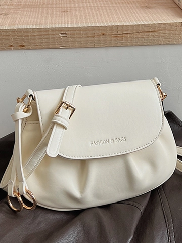 2026 Nuevo Bolso Bandolera Minimalista Urbano de Cuero PU Fruncido para Mujer Chic Color Sólido Pequeño Bolso Cuadrado
