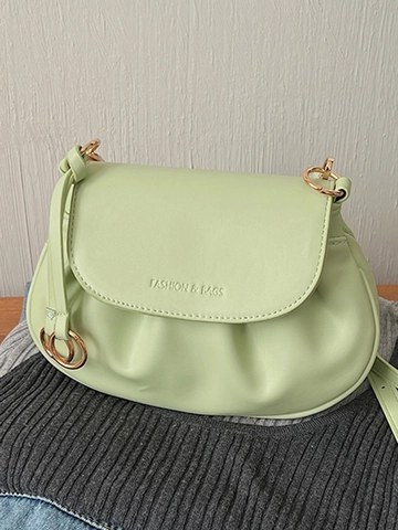 2026 Nuevo Bolso Bandolera Minimalista Urbano de Cuero PU Fruncido para Mujer Chic Color Sólido Pequeño Bolso Cuadrado