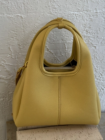 Borsa a Secchiello Minimalista in Pelle PU a Grana per Donna Borsa a Tracolla Urbana di Moda Borsa a Mano a Cesto