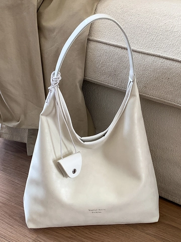 Bolso de Mano de Cuero PU de Gran Capacidad para Mujer Minimalista Moda Hobo Hombro Retro Urbano Viaje Diario