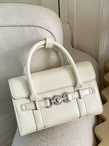 Bolso Cuadrado Pequeño de Cuero PU con Relieve de Cocodrillo Vintage para Mujer Hebilla de Metal Corazón Bolso de Hombro Moda