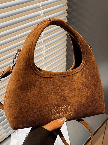 Rosy Dodenia Femmes Rétro PU Daim Hobo Sac Minimaliste Sac à Bandoulière Sous le Bras Vintage Sac à Main pour le Quotidien