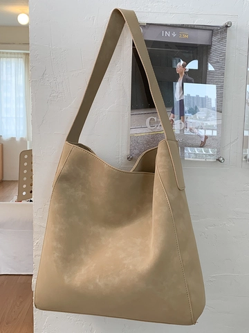 Borsa Tote in Pelle PU Opaca Minimalista a Grande Capacità per Donna Moda Borsa a Tracolla Casual Urbana Pendolare Borsa Sottoascellare