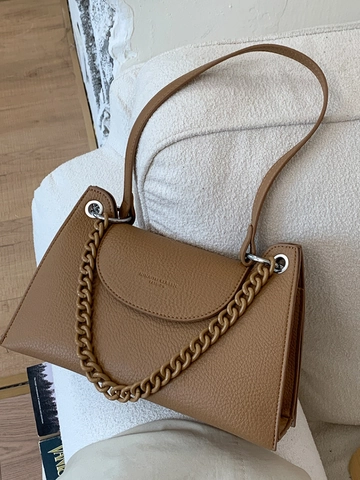 Women Vintage PU Leather Underarm Bag Minimalist Lychee Pattern Small Square Crossbody Bag Retro Fashion Shoulder Bag Daily Chic Handbag