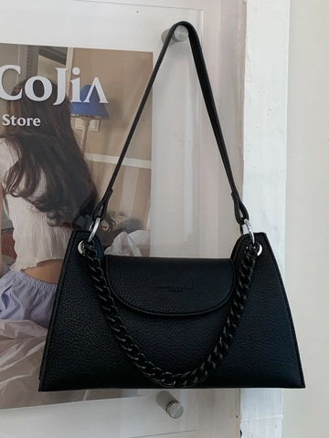 Women Vintage PU Leather Underarm Bag Minimalist Lychee Pattern Small Square Crossbody Bag Retro Fashion Shoulder Bag Daily Chic Handbag
