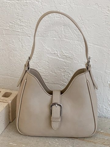 Women Retro PU Leather Hobo Underarm Bag Large Capacity Shoulder Crossbody Bucket Bag With Stylish Silver Belt Buckle Handbag