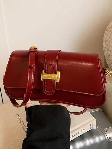 Borsa Sottobraccio in Ecopelle Urban Simple per Donna Borsa a Tracolla di Moda Con Fibbia in Metallo Borsa Giornaliera Versatile