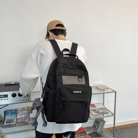 Zaino per Studenti in Nylon di Grande Capacità per Liceo Università Multitasche Stile Harajuku Zaino Casual da Viaggio per Uomo Donna